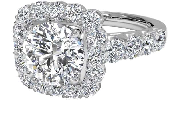 Ritani White 18 Karat Gold Diamond Engagement Ring Mounting Size 6.5 * - view 3