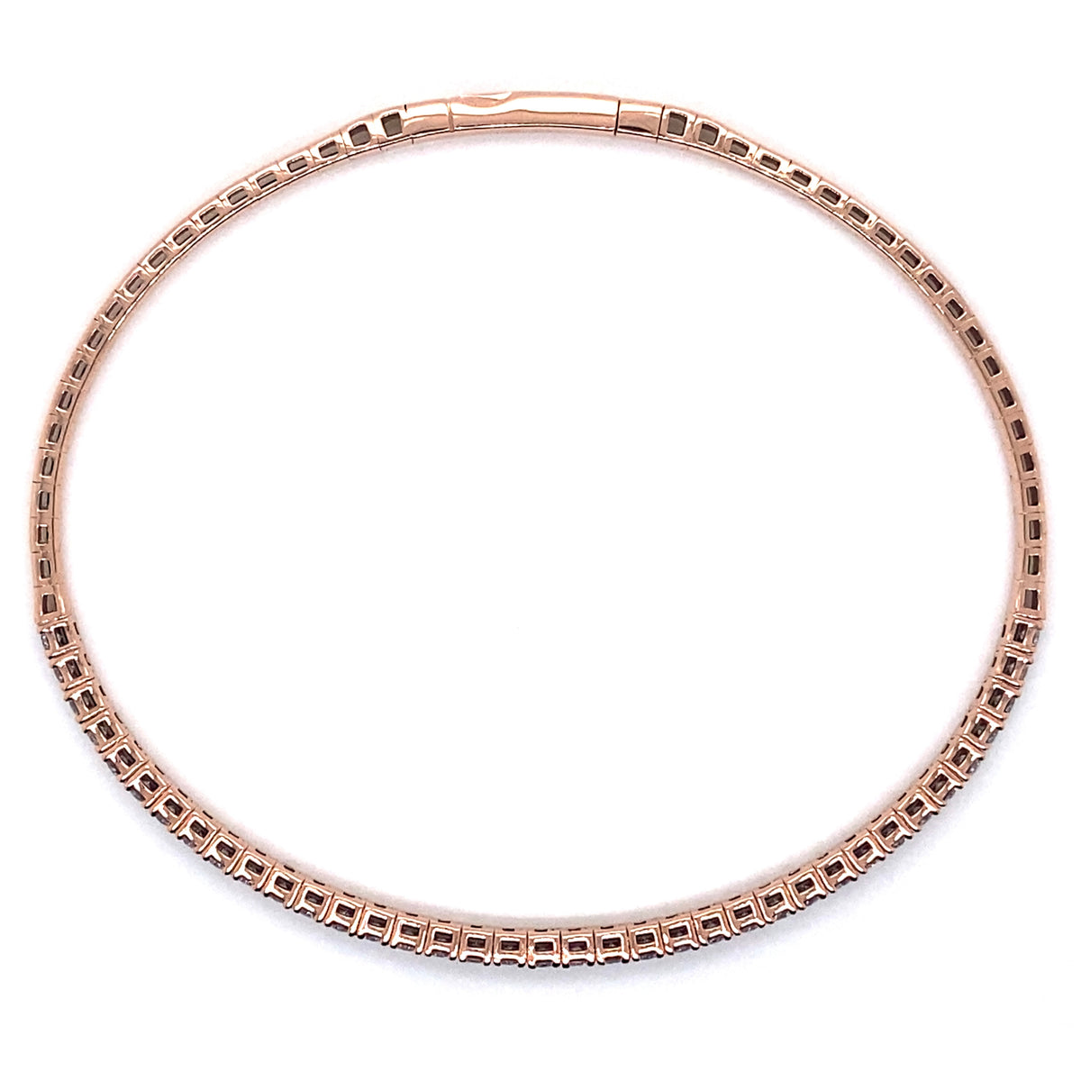 Rose 14 Karat Gold Diamond Bangle Bracelet - view 2