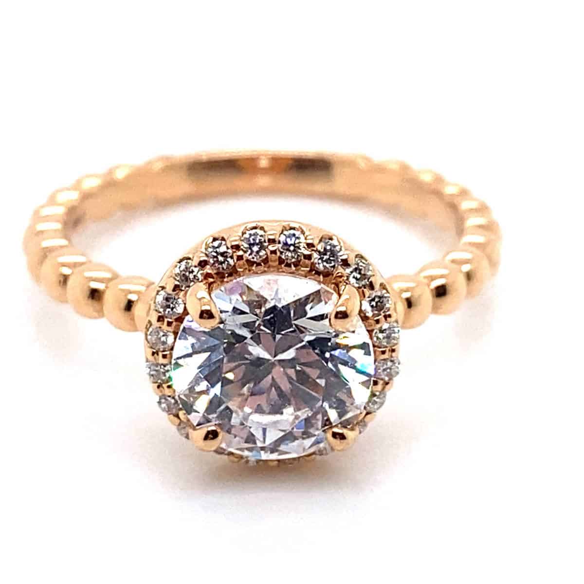 Ritani Rose 18 Karat Gold Diamond Engagement Ring Mounting Size 6.5 * - view 2