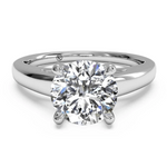 Ritani White 14 Karat Gold Solitaire Engagement Ring Mounting Size 6.5 *