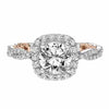 ArtCarved White & Rose 14 Karat Gold Diamond Engagement Ring Mounting Size 6.5 *
