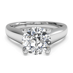 Ritani White 14 Karat Gold Diamond Engagement Ring Mounting Size 6.5 *