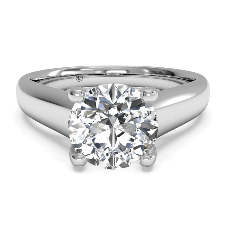 Ritani White 14 Karat Gold Diamond Engagement Ring Mounting Size 6.5 *