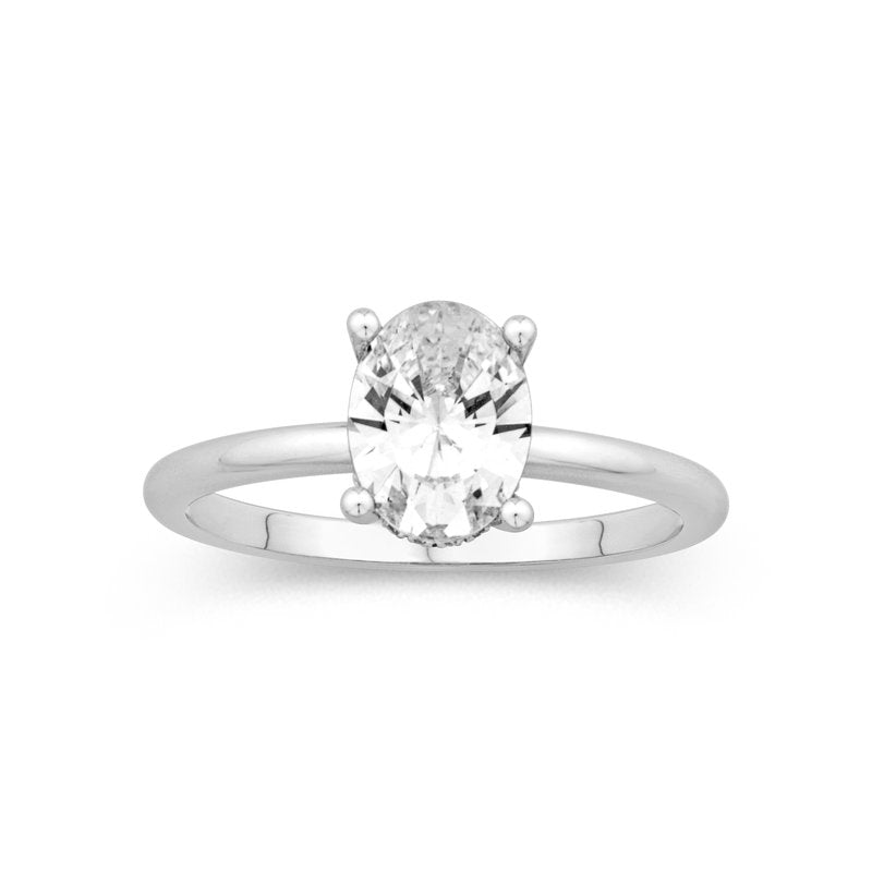 Diamond Designs White 18 Karat Gold Diamond Engagement Ring Mounting Size 6.5 *