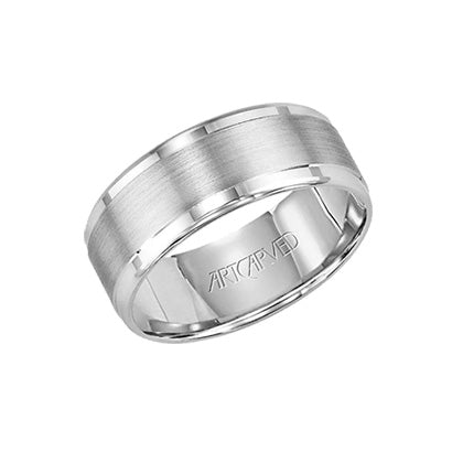 ArtCarved White 14 Karat Gold Wedding Band Size 10 (ART:WV7363W-G)