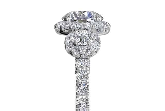Ritani White 14 Karat Gold Diamond Engagement Ring Mounting Size 6.5 * - view 2