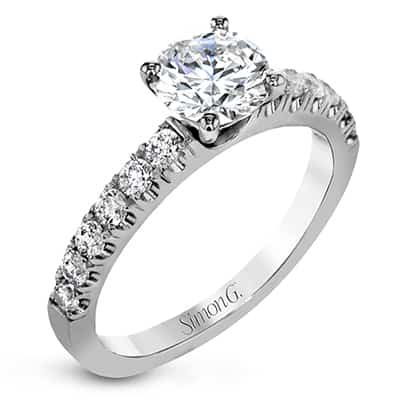 Simon G. MR2903 Platinum Diamond Classic Engagement Ring Mounting Size 6.5*