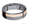 Lashbrook Grey Tantalum 14 Karat Rose Gold Wedding Band Size 10 *