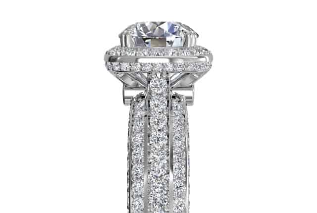 Ritani White 18 Karat Gold Diamond Engagement Ring Mounting Size 6.5 * - view 4