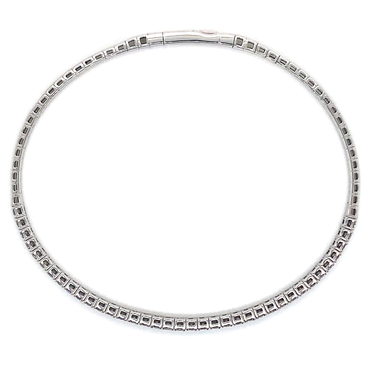 2CT White 14 Karat Gold Diamond Bangle Bracelet - view 2