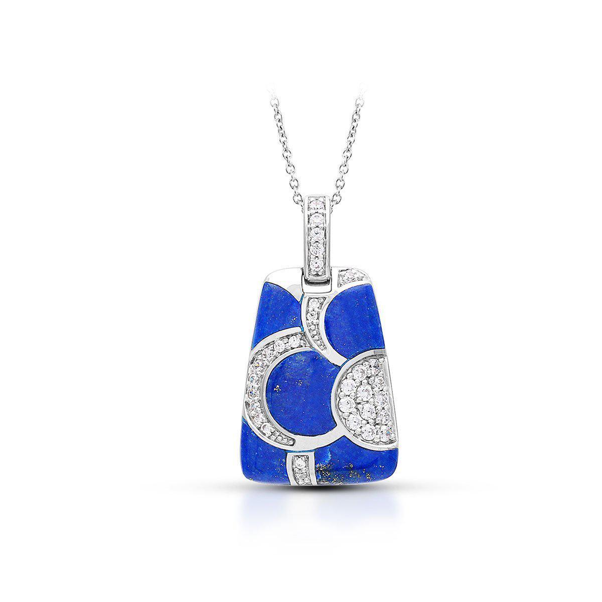 Adina Sterling Silver Lapis Enameled Drop Pendant