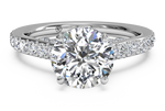 Ritani White 14 Karat Gold Diamond Engagement Ring Mounting Size 6.5 *