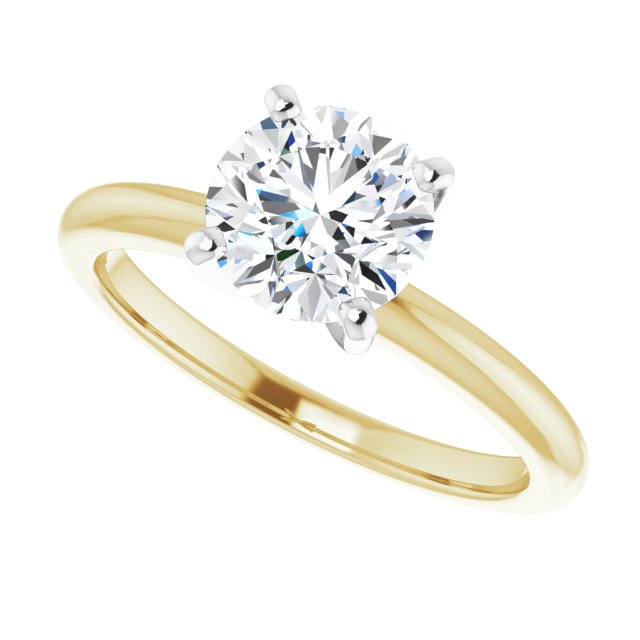 Diamond Designs Yellow & White 18 Karat Gold Diamond Engagement Ring Mounting Size 7 *
