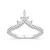 Diamond Designs White 18 Karat Gold Curved Tiara Wedding Band Size 6.5 *
