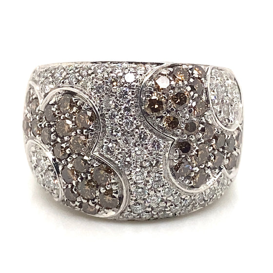 Estate White 18 Karat Gold Fashion Ring Size 9 *