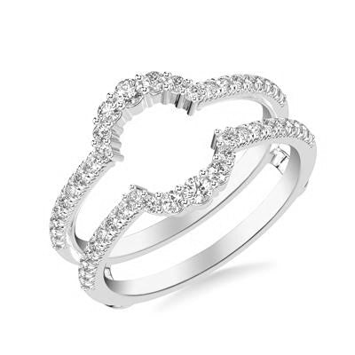 ArtCarved White 14K Gold Diamond Curved Ring Enhancer Wedding Band Size 6.5