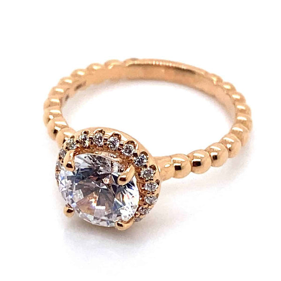 Ritani Rose 18 Karat Gold Diamond Engagement Ring Mounting Size 6.5 *