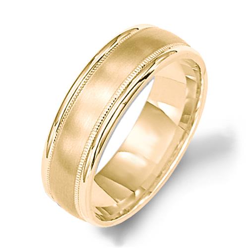 ArtCarved 14 Karat Yellow Gold Milgrain Edge Wedding Band Size 10.5