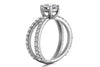 Ritani White 14 Karat Gold Diamond Engagement Ring Mounting Size 6.5 *