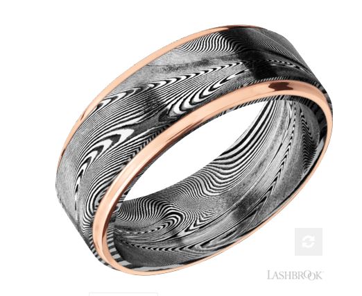 Lashbrook Rose 14 Karat DS Tight Weave Wedding Band Size 10 *