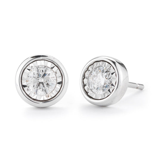 Diamond Designs White 14 Karat Gold 0.15ctw Diamond Stud Earrings * - Diamond Designs