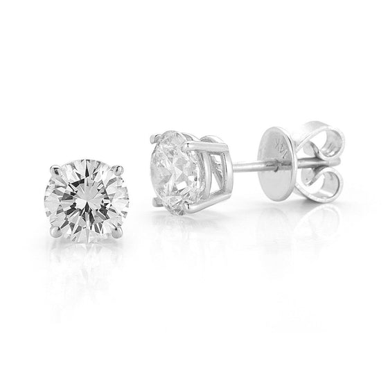 Diamond Designs White 14 Karat Gold 1.26ctw Diamond Stud Earrings * - Diamond Designs