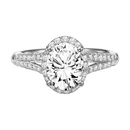 Lab Grown ArtCarved White 14 Karat Gold  Engagement Ring Size 6.5 *