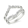 ArtCarved 14 Karat White Gold Curved Diamond Wedding Band Insert Size 6.5*