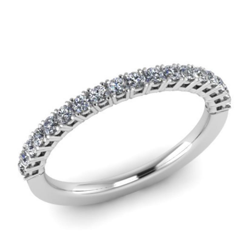 Diamond Designs White Gold Round Diamond Wedding Band Size 6.5