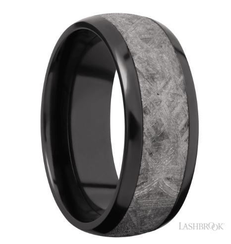 Lashbrook Black Zirconium Meteorite Wedding Band Size 10 * - view 2