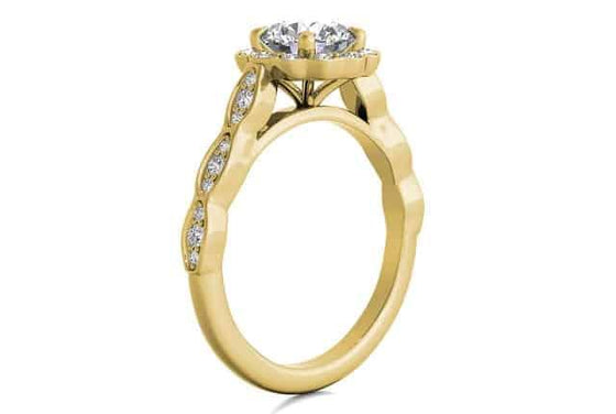 Ritani Yellow 18 Karat Gold Diamond Engagement Ring Mounting Size 6.5 * - Diamond Designs