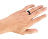Triton Black Tungsten Carbide White Ceramic Wedding Band Size 10 *