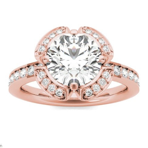 Ritani Rose 18 Karat Gold Diamond Engagement Ring Mounting Size 6.5 *