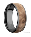 Lashbrook Black Zirconium Maple Burlwood Wedding Band Size 10 *