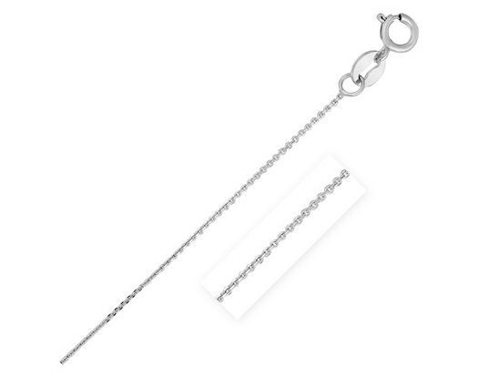 14K White Gold 18" Cable Link Chain.