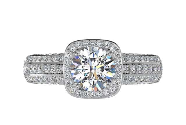 Ritani White 18 Karat Gold Diamond Engagement Ring Mounting Size 6.5 * - view 5