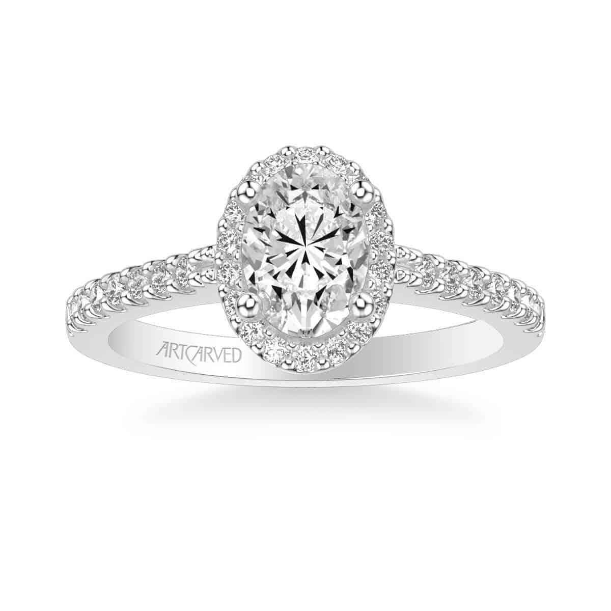 ArtCarved "Kate" White 14 Karat Gold Diamond Engagement Ring Mounting Size 6.5 - view 2