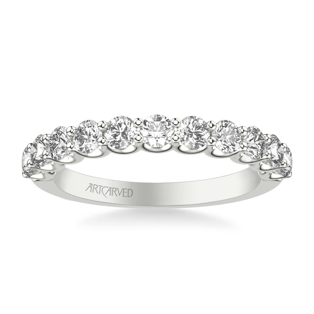 ArtCarved White 14K Gold Diamond Wedding Band Size 6.5 - view 2