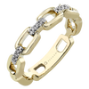 Zeghani Yellow & White 14 Karat Gold  Diamond Fashion Interlocking Ring Size 6.5*