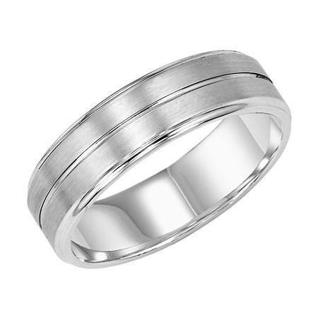 ArtCarved White 14 Karat Gold Wedding Band Size 10 (ART:8133W6)