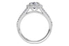 Ritani White 14 Karat Gold Diamond Split Shank Engagement Ring Mounting Size 6.5 *