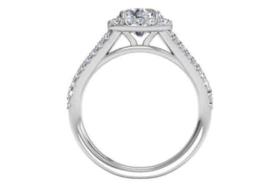 Ritani White 14 Karat Gold Diamond Split Shank Engagement Ring Mounting Size 6.5 *