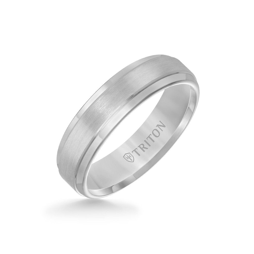Triton Grey Tungsten Carbide Satin Wedding Band Size 10 *