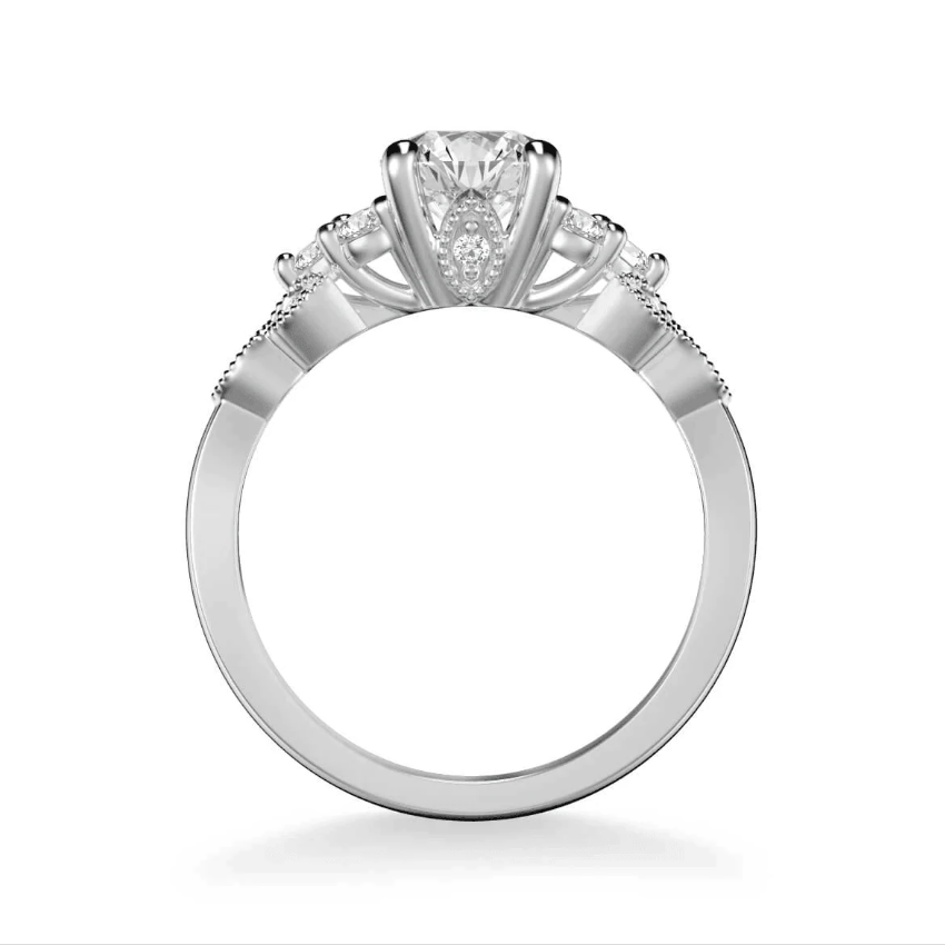 ArtCarved "Adeline" White 14 Karat Gold Diamond Engagement Ring Mounting Size 6.5 - view 2