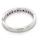 14K White Gold Ruby, Diamond Wedding Bands, view 4, from Diamond Designs