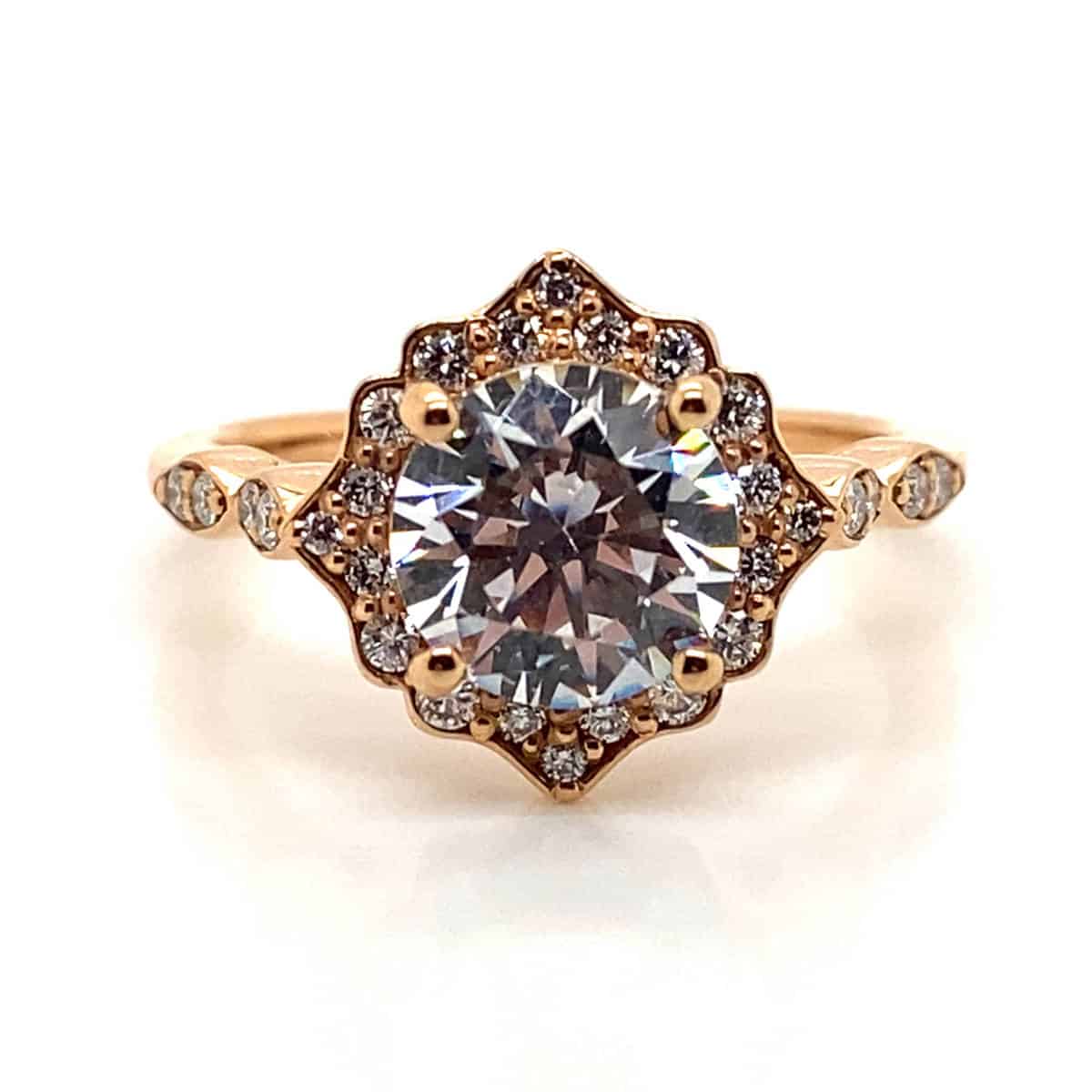 Ritani Rose 18 Karat Gold Diamond Engagement Ring Mounting Size 6.5 * - view 2
