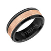 Triton Gun Metal & Rose Tungsten Carbide Wedding Band Size 10 *