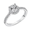 ArtCarved White 14 Karat Gold Diamond Engagement Ring Mounting Size 6.5 *
