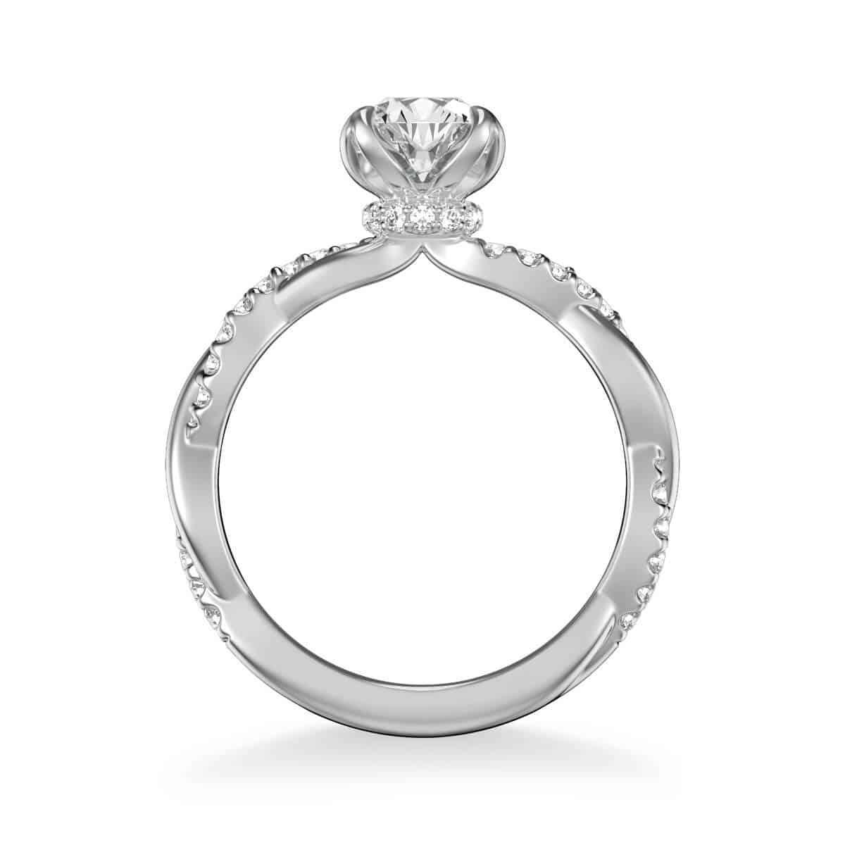 ArtCarved "Daffodil" White 14 Karat Gold Diamond Engagement Ring Mounting Size 6.5 - view 2