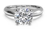 Ritani White 14 Karat Gold Solitaire Engagement Ring Mounting Size 5.5 *